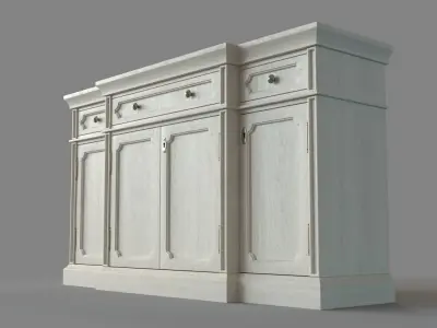 Marcel Console Whitewash 3D model