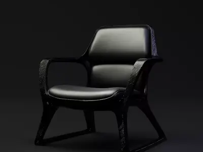 Futuristic Accent Chair Sci-fi Interior 3D model