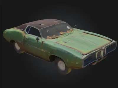 Rusty Classic  Aged Vintage Car Prop 3D model