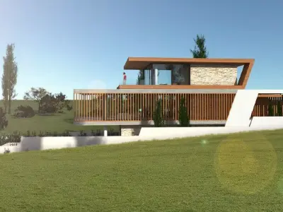 VV318 modern house on hillside 3D model