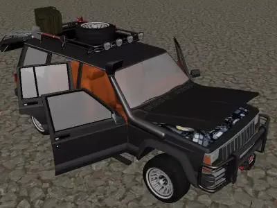 Jeep xj Low-poly 3D model