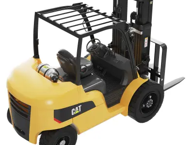 CAT Forklift Manual Loader and Warehouse Carts Kit 3D model
