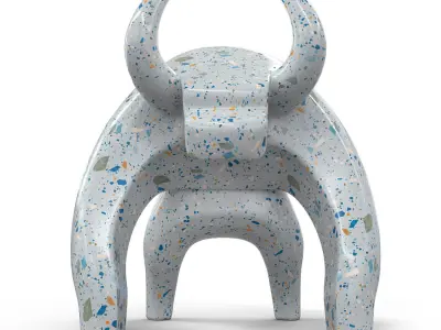 Bull figurine Low-poly 3D model