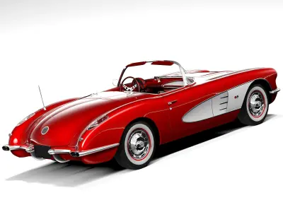 Chevrolet Corvette C1 1958 LowPoly 3D model