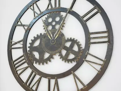 Brass and Iron Iron Wall Clock 3D model