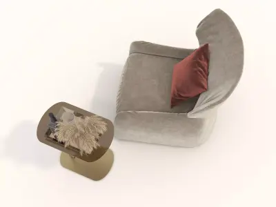 Modern Coffee Table and Armchair Set 54 3D model