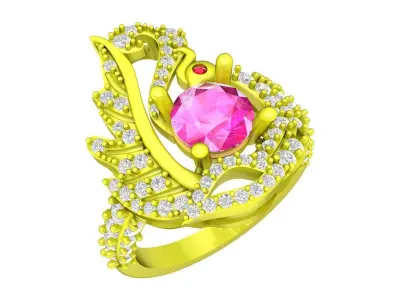 A6994 Diamond Phoenix Women Ring 3D Print 3D print model
