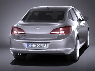 Opel Astra Sedan 2015 VRAY 3D model