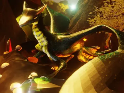 Dragon Low Poly Rigged and Animation ready  Low-poly 3D model