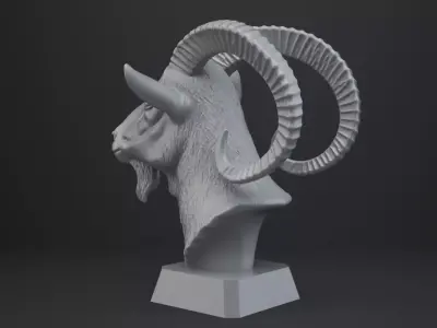 Goat Bust - Animal Figurine 3D print model