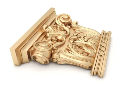 Corbel 9 golden ornate column 3D model
