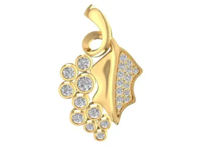 Luxury Leaf Diamond Pendant for Women 658 3D print model