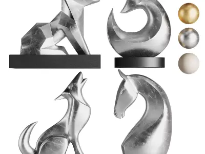 Animal Sculpture Set1 3D model