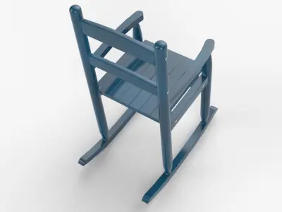 Chair No 9 Rocking Chair Cane Rocker Shiny Plastic Version 3D model