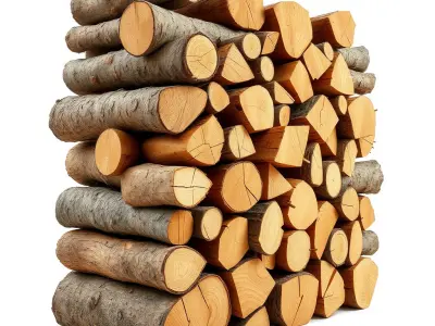 Stacked Wooden Logs Model Pack Low-poly 3D model