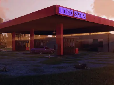 ABANDONED OIL STATION Free 3D model