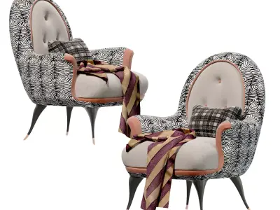 French luxury lounge chair Lounge sofa 3D model