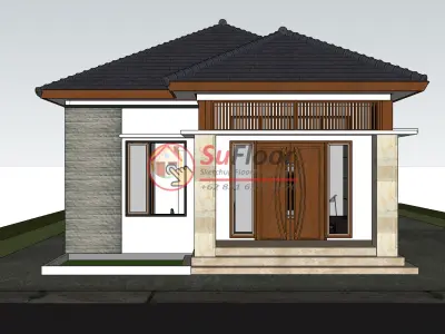 House 8x19m code 483- Sketchup 3D model 3D model 3D model