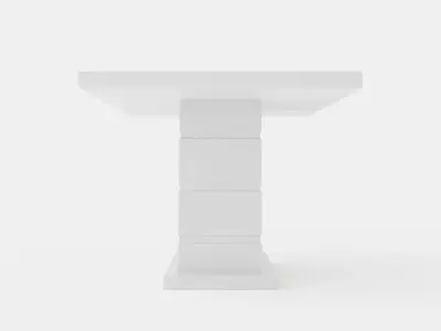 Ratliff Extensionable Dining Table 160 Cm White Low-poly 3D model