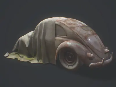Retro Car 03 Low-poly 3D model