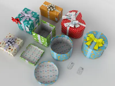 Gift Boxes vs textures 3D model