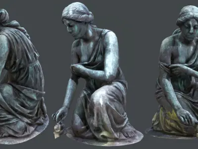 Statue of Grief PBR Low-poly 3D model