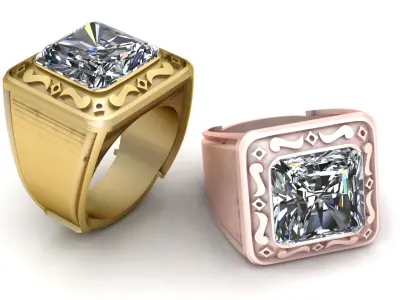 STYLISH SQUARE SHAPE RING 3D PRINTABLE MODEL 3D print model