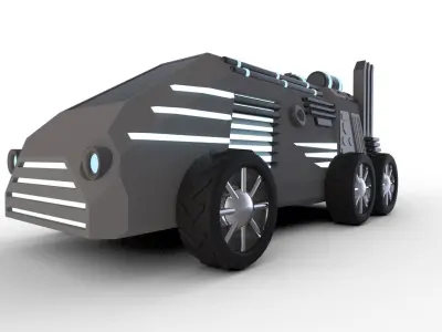 Space Vehicle Spaceship 6x6 Low-poly 3D model