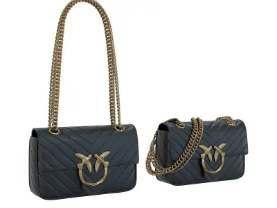 Pinko Leather Bag with Chain Low-poly 3D model