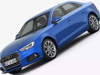 Audi A4 2016 detailed interior 3D model
