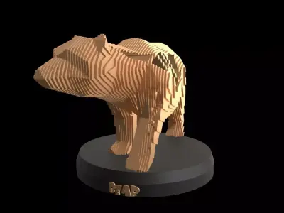 Parametric V Bear Low-poly 3D model