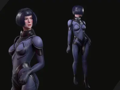 Spy Girl - Game Ready  Low-poly 3D model