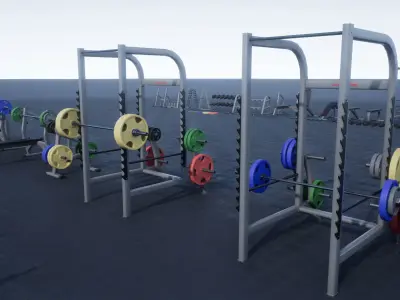 Gym Props PACK 01 Low-poly 3D model