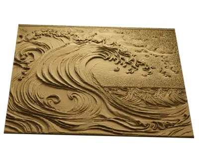 3D Wall Panel mural decor set relief stl 06 3D model