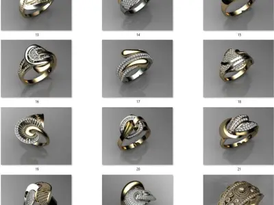 130 adet 3d ring 3D print model