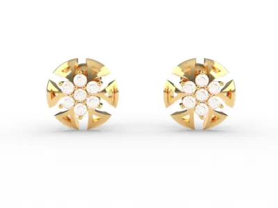 circle cut earrings 3D print model