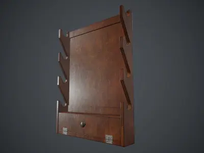 Wooden Weapon Rack 1 PBR Game Ready Low-poly 3D model