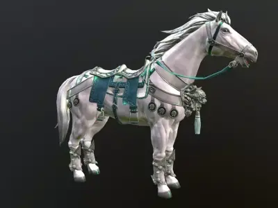 War horse Low-poly 3D model
