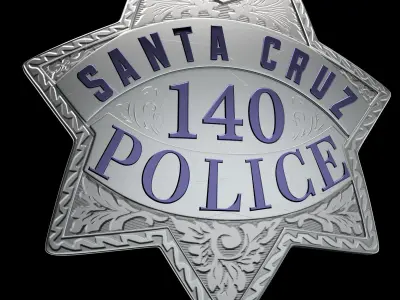 Santa Cruz Police badge Low-poly 3D model