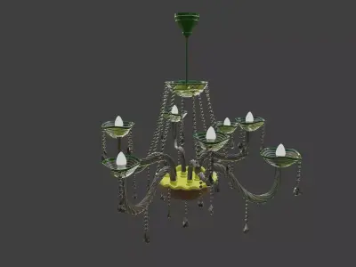 Chandelier with Kazakh ornament 3D model