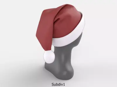 Santa Hat M01 Low-poly 3D model