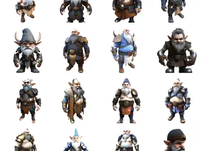 Legendary Gnome Warriors 3D print model