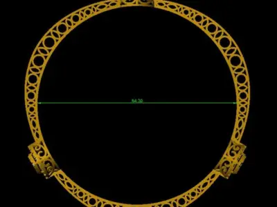 Diamond BANGLE Jali design 3D print model