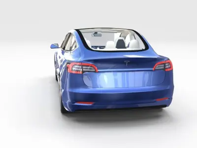Tesla Model 3 and Model S with interior and chassis Pack 3D model