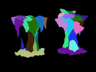 Deep in the snow mountains - stone pillars 324 3D model