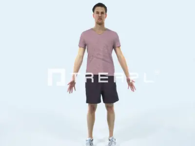 Virtue G Animated Rigged Sports Man Low-poly 3D model