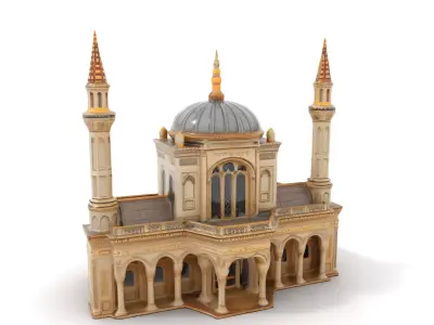 Ornate Mosque Architecture model pack Low-poly 3D model