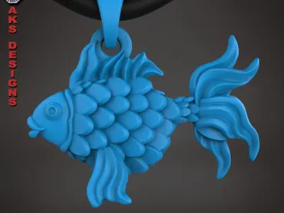  Pendant  organic Jewelry Fish 1 3D print model