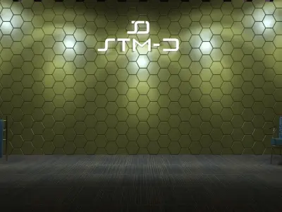 STM-D hexagon wall parametric model 160 Low-poly 3D model