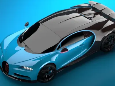 Bugatti Chiron Sport 2021 Blue Premium 3D model